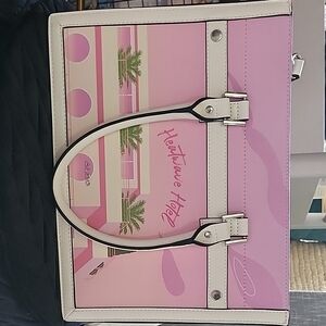 Pink and White Women's Bag